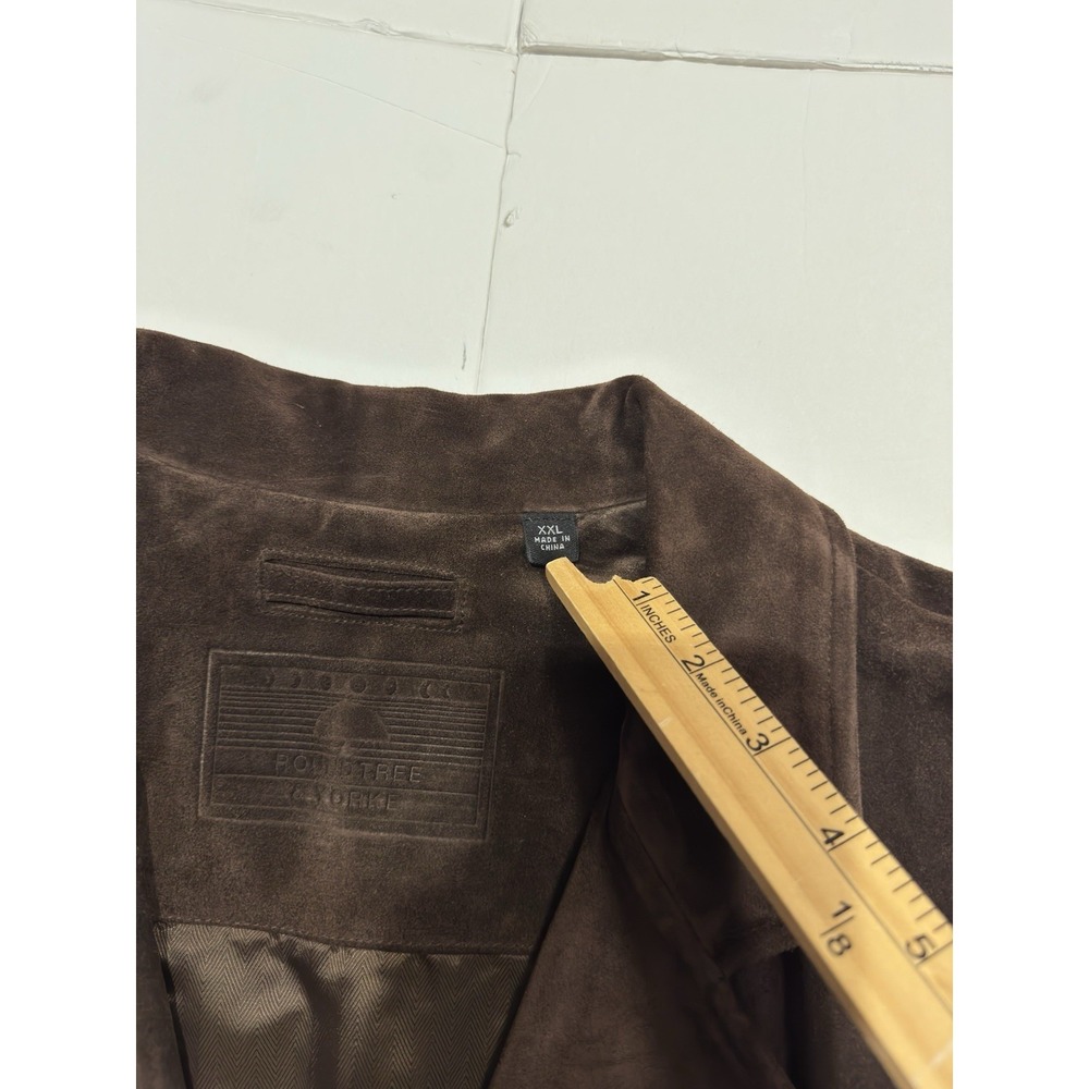 Roundtree & Yorke Mens Long Brown Suede Leather Jacket Coat Trench Size XXL City - Picture 6 of 15